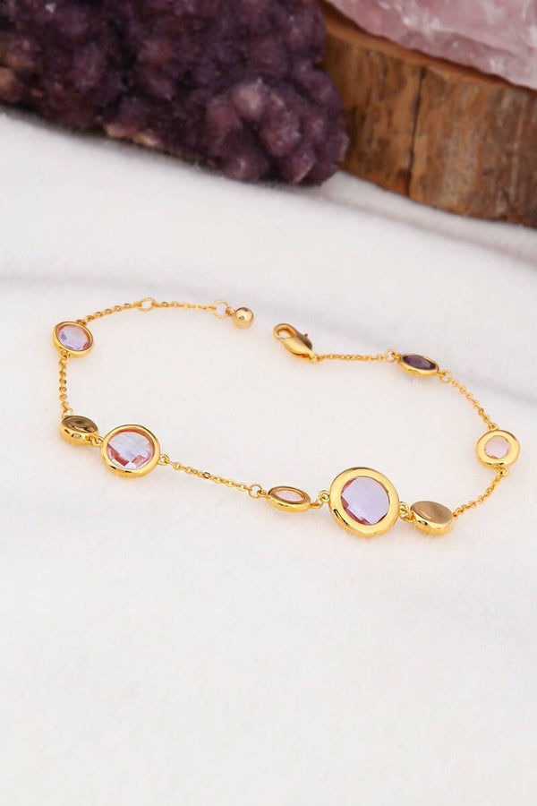 Pulsera - Chapado en oro amarillo y circones