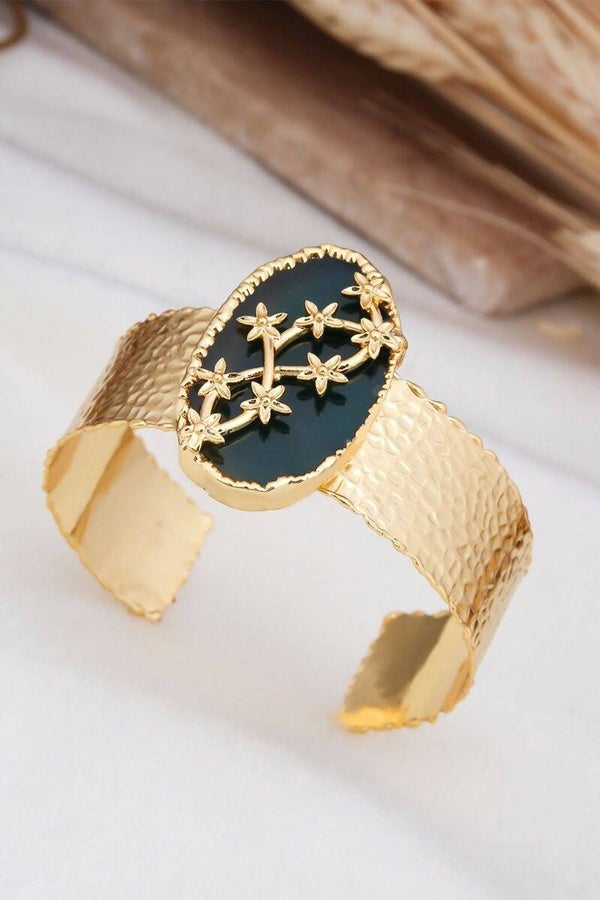 Pulsera - Chapado en oro amarillo y ágata