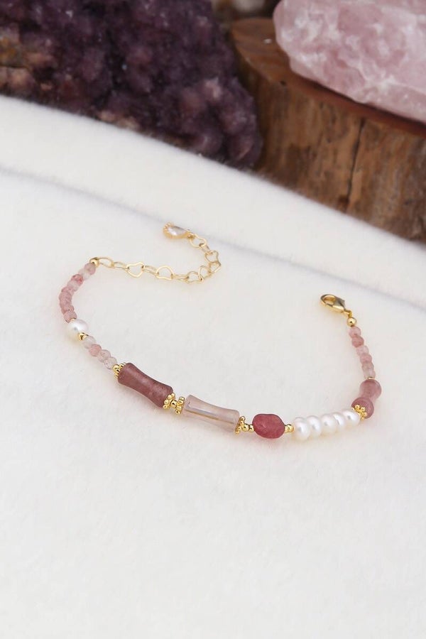 Pulsera - Chapados en oro amarillo y cuarzo