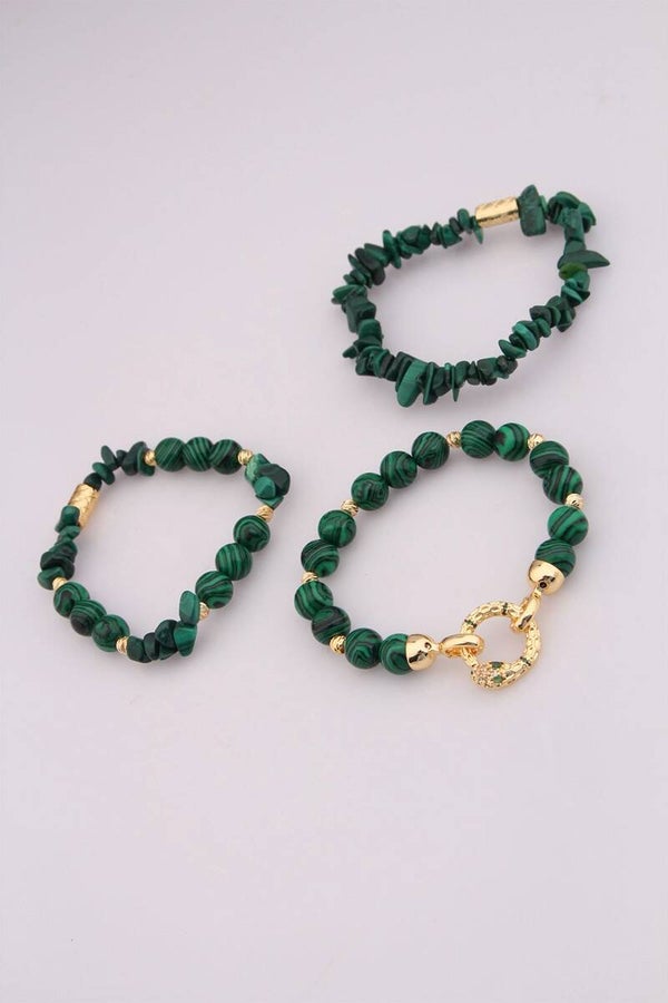 Pulsera - Malaquitas y circones