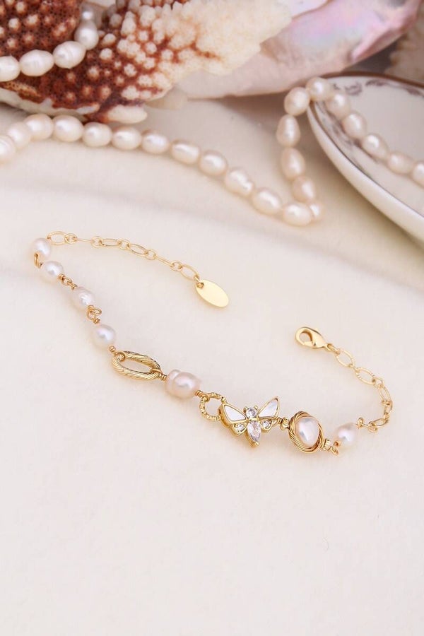 Pulsera - Chapado en oro amarillo - Mariposa