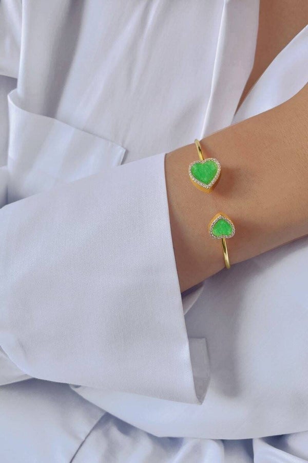Pulsera - Plata chapada en oro amarillo y calcedonia