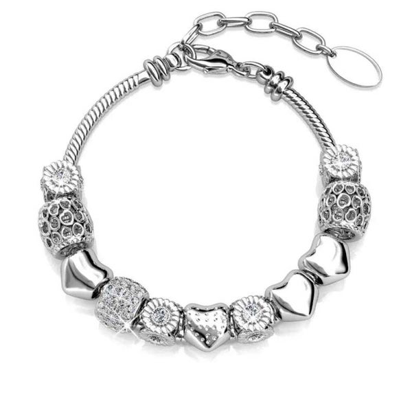 Pulsera Radiant Charm, plata y cristal