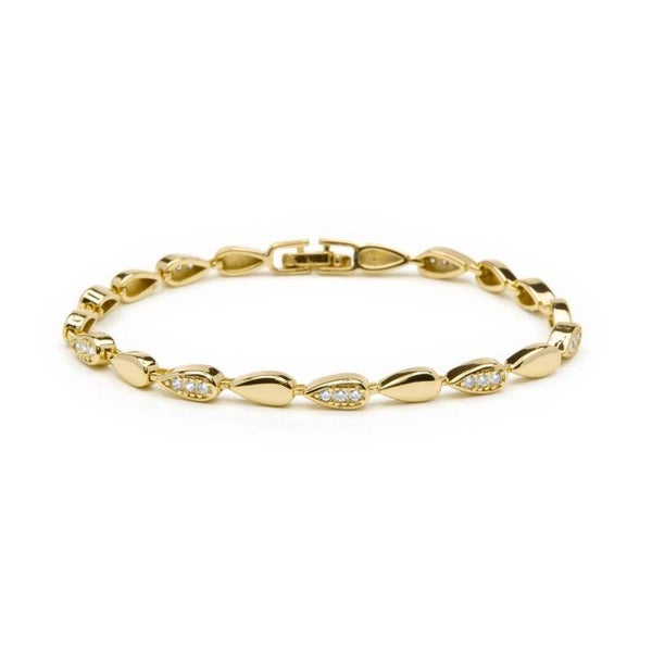 Pulsera de circonita acabado brillante en oro amarillo de 18k
