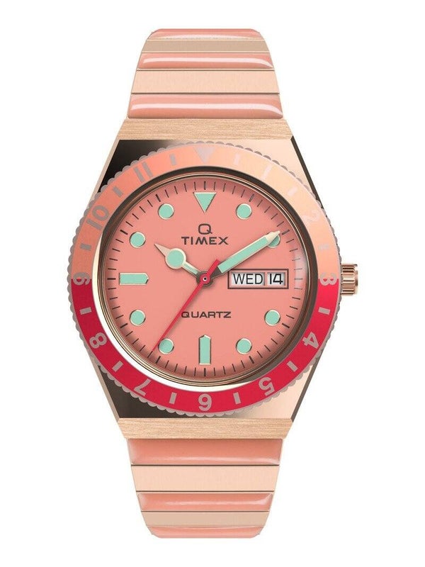 Reloj Q Timex® Malibu Rose Gold & Pink