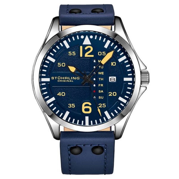 Aeronaut Japonés Cuarzo 43mm Aviador - Esfera y Correa Azul