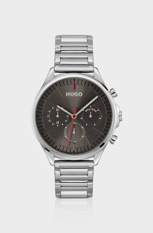 Reloj de cuarzo de acero - Plateado y gris