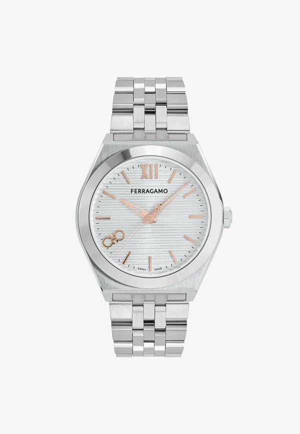 RELOJ FERRAGAMO KI-VEGA NEW - silver coloured and rose