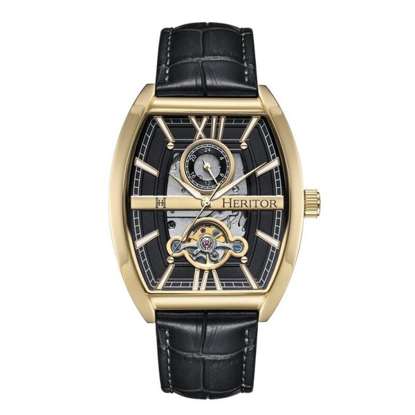 Reloj Heritor Automatic Masterson con correa de piel semiesquelética