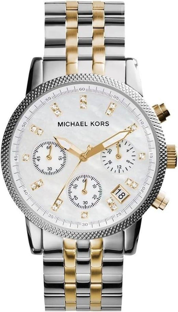 Michael Kors Reloj Cronógrafo Bryant para mujer, de acero inoxidable bicolor, MK5057