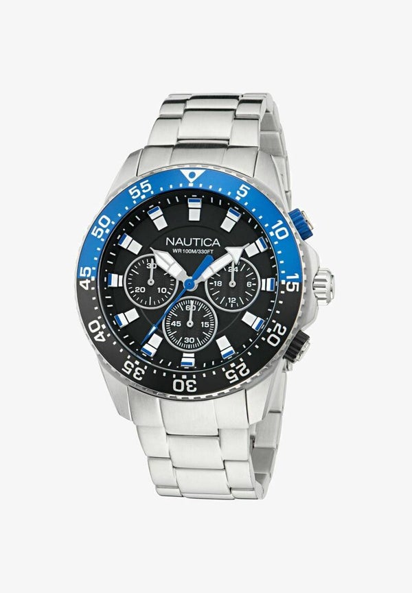 Reloj Nautica One – Cronógrafo Silver Tone & Black | Cuarzo, 10 ATM