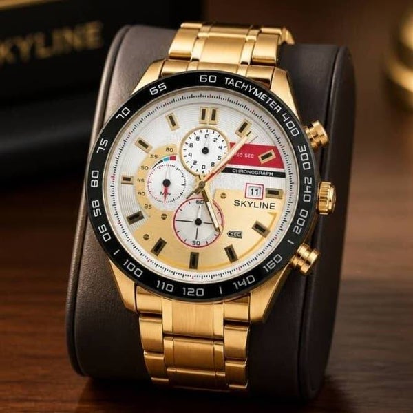 Reloj Skyline Hombre Big Gold Cronógrafo Premium