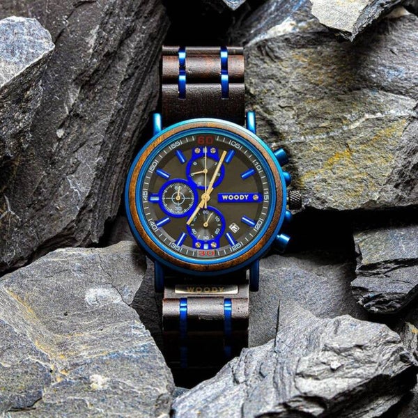 Reloj Ocean Submarine madera de ébano oscuro