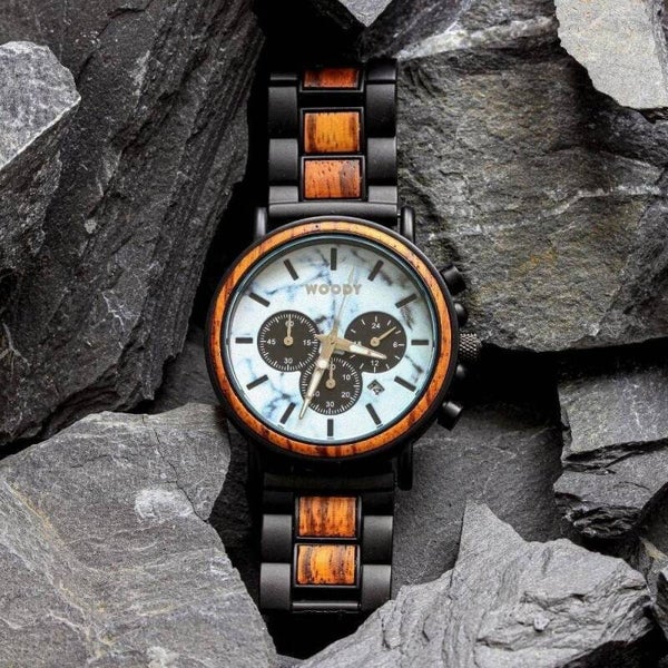 Reloj Marble Triton madera de cebra