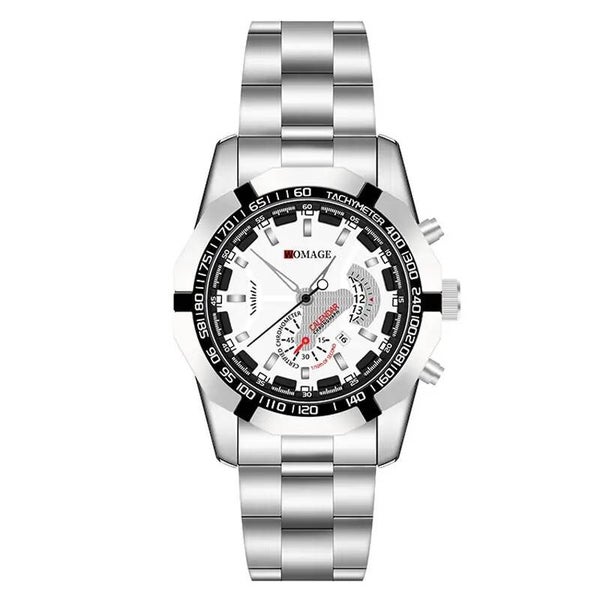 Reloj deportivo de cuarzo con calendario Blanco.