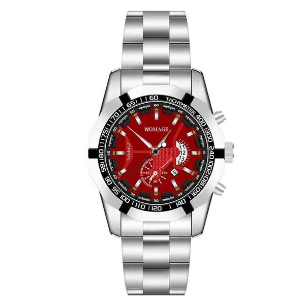 Reloj deportivo de cuarzo con calendario Rojo.