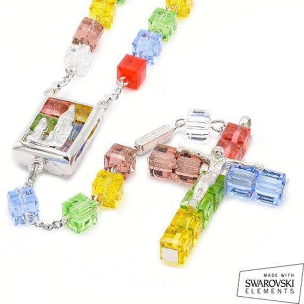 Rosario precioso de plata de ley y cristal Swarovski®