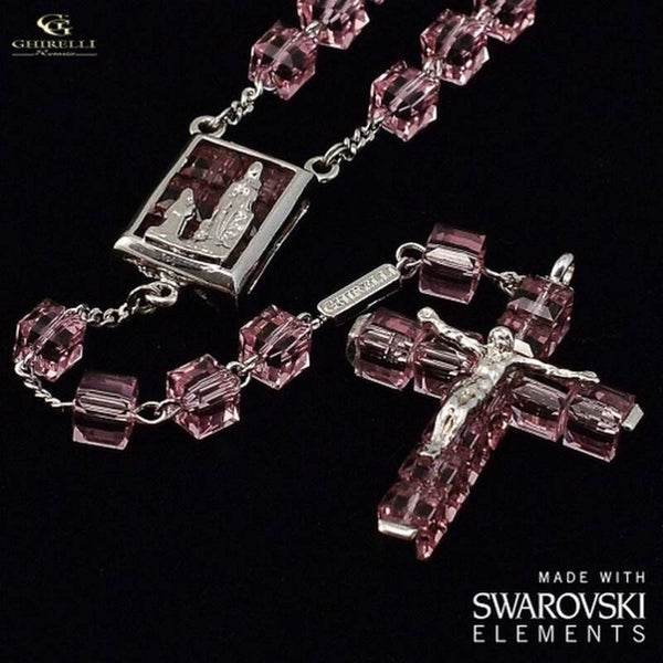 Rosario precioso de plata de ley y cristal Swarovski®