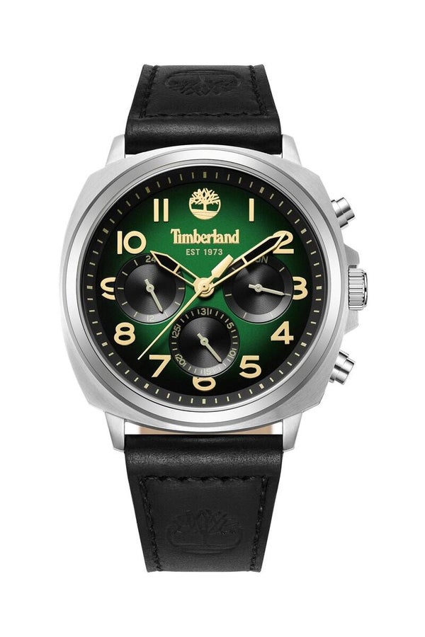 TIMBERLAND Reloj de cuarzo de piel - Negro y plateado