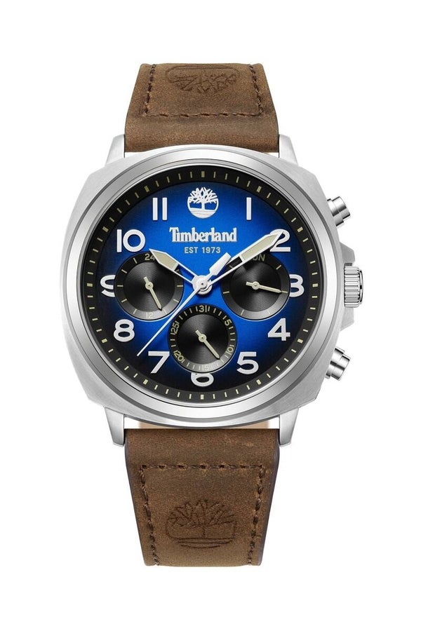 TIMBERLAND Reloj de cuarzo de piel - Marrón y plateado