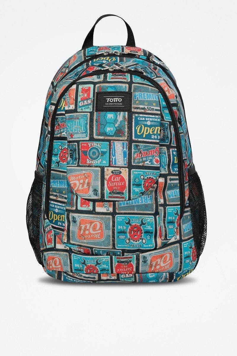TOTTO - Mochila Goctal - Negro, rojo y azul