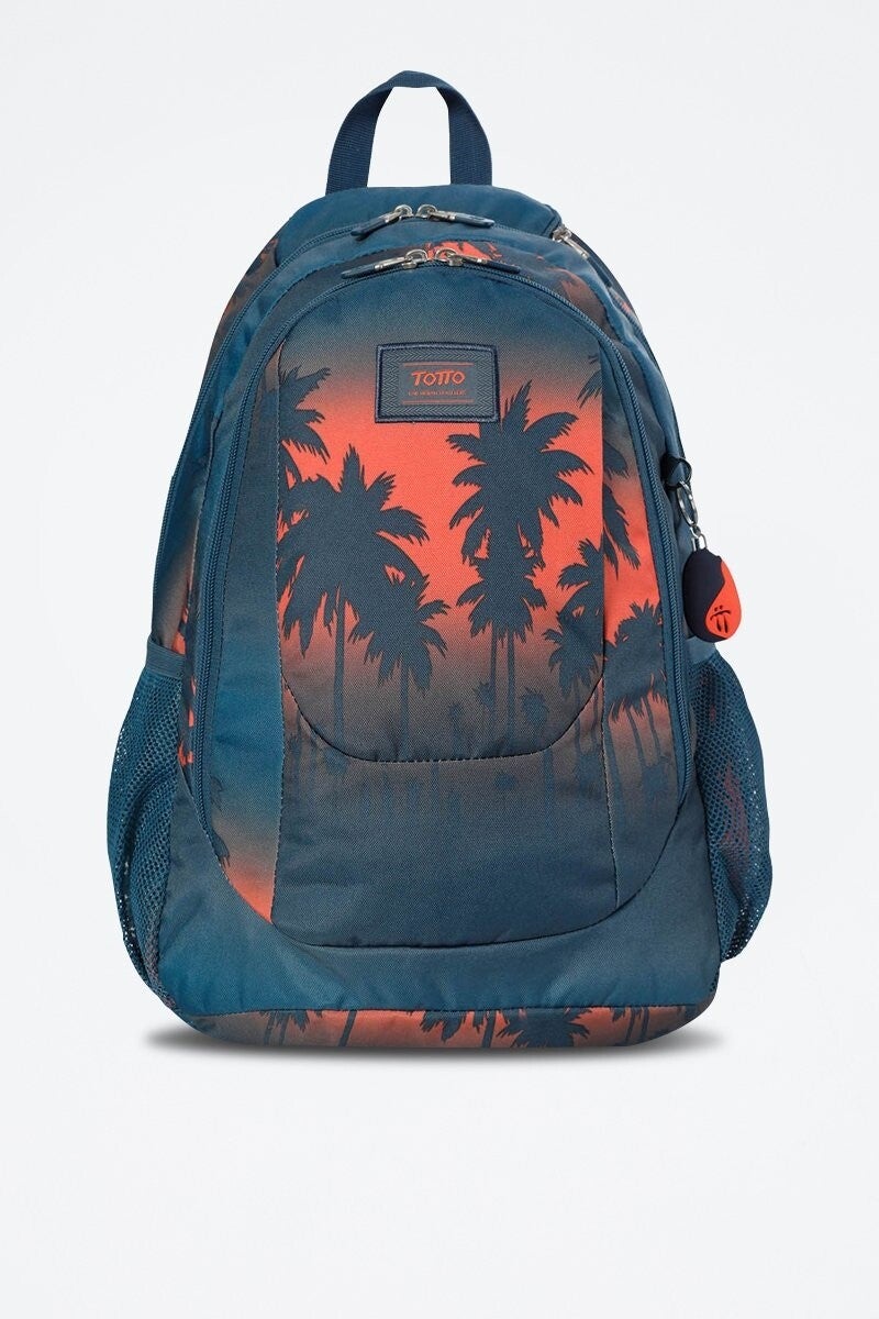 TOTTO - Mochila Goctal - Rojo, azul, plateado y gris