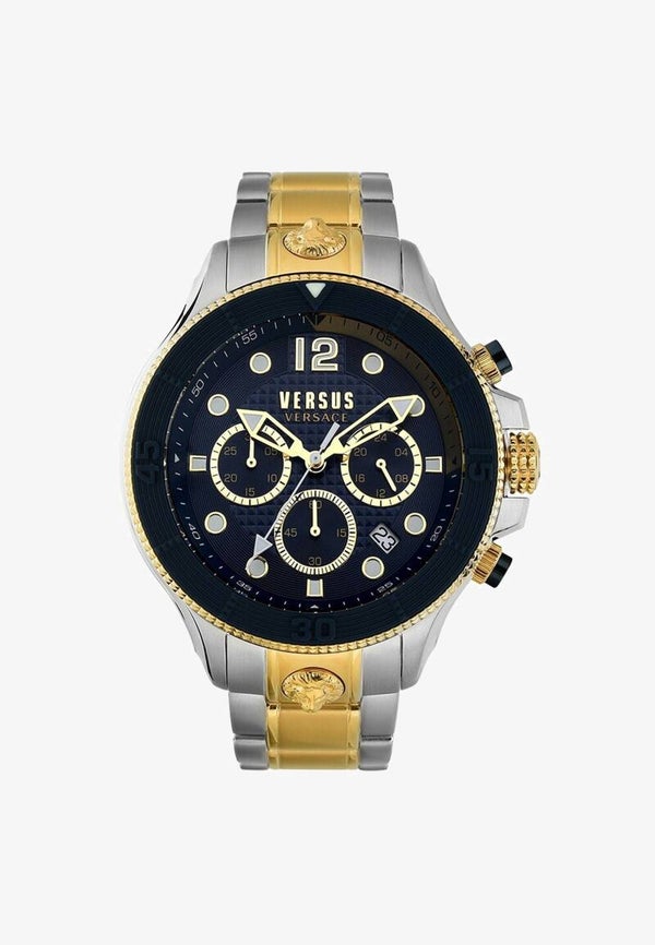 VERSACE CONTRA VERSUS – Reloj Cronógrafo Azul Bicolor