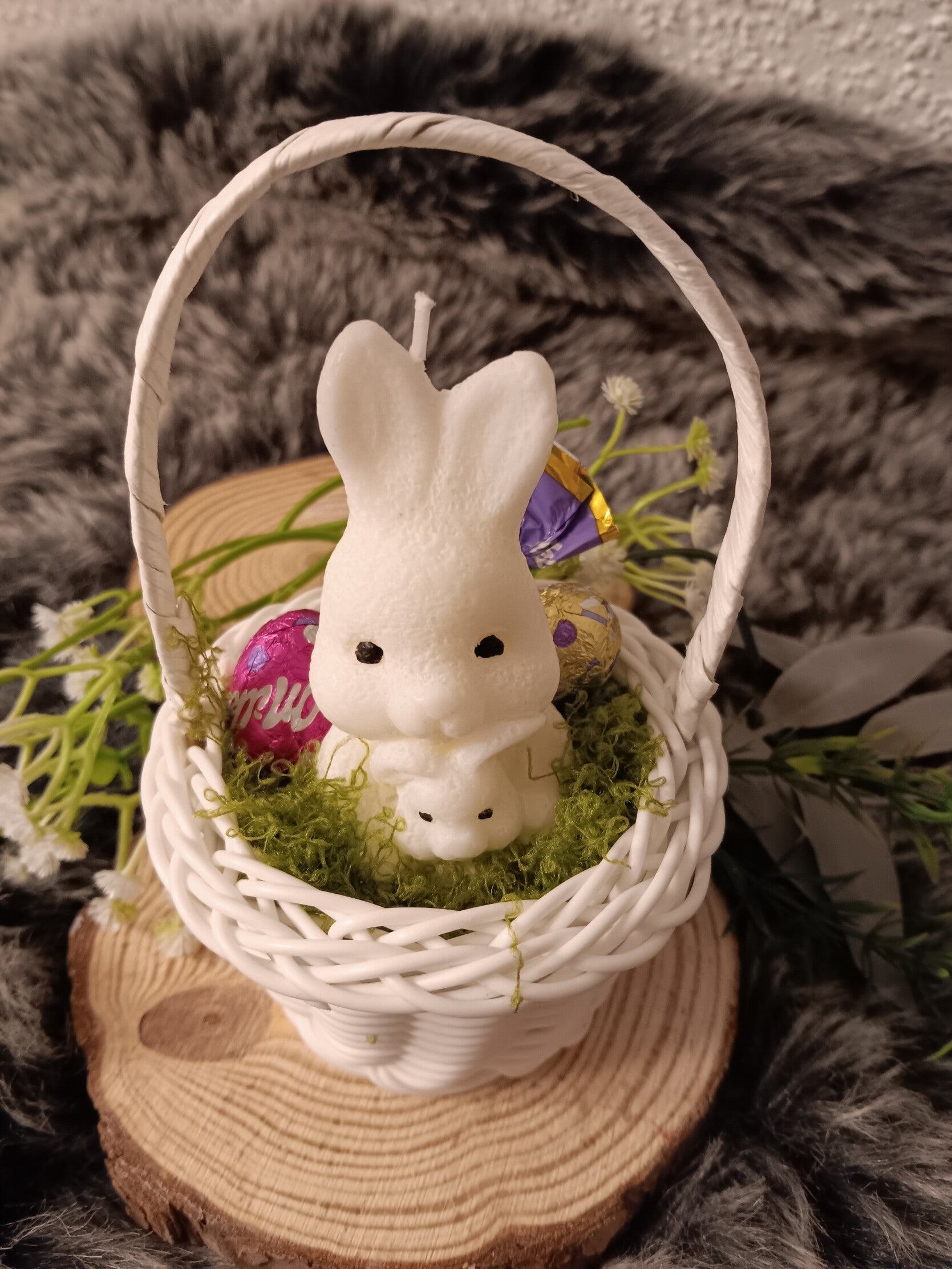 Osterkörbchen Hase mit Baby