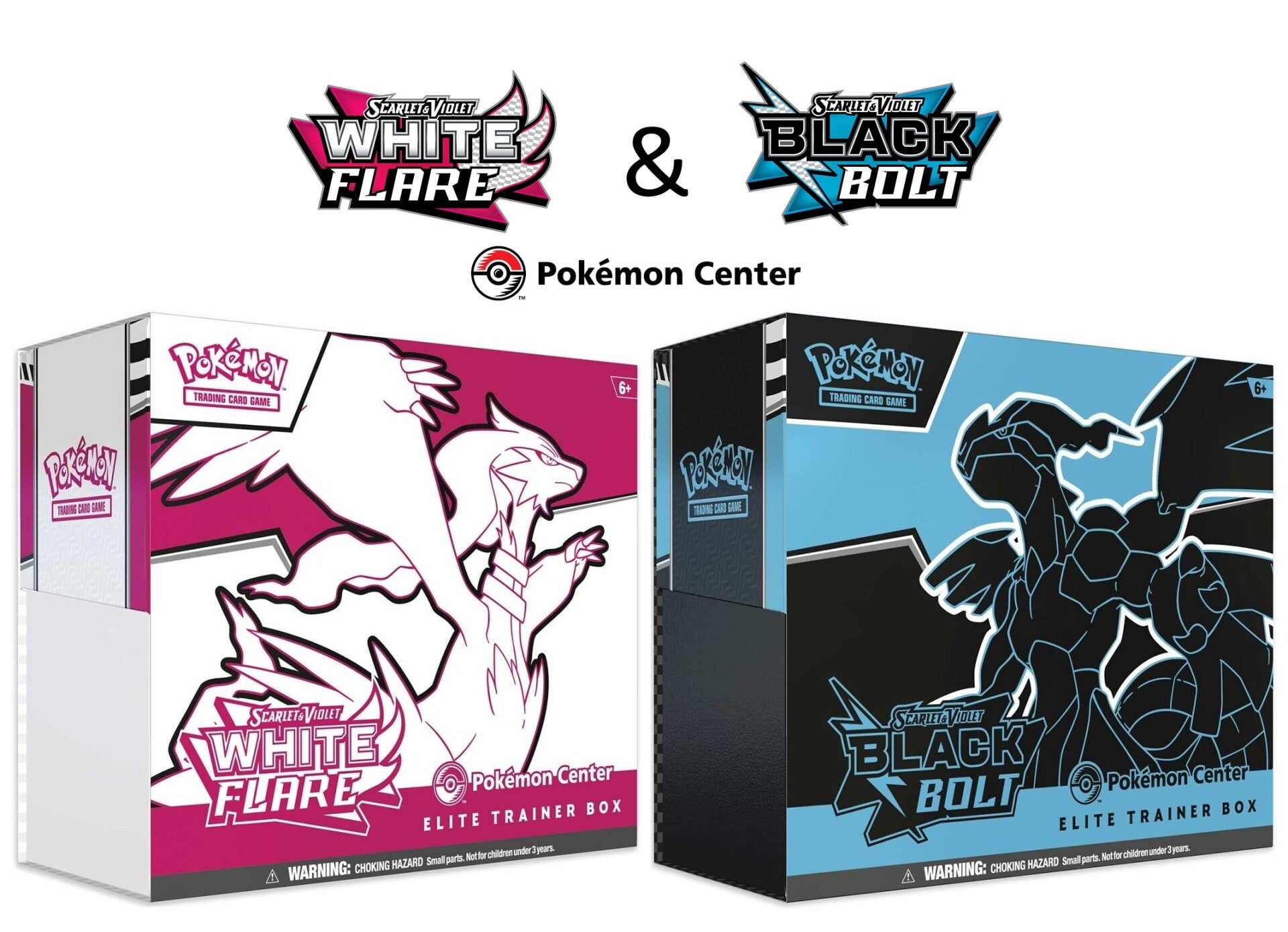 White Flare & Black Bolt Pokemon Center Elite Trainer Box SET