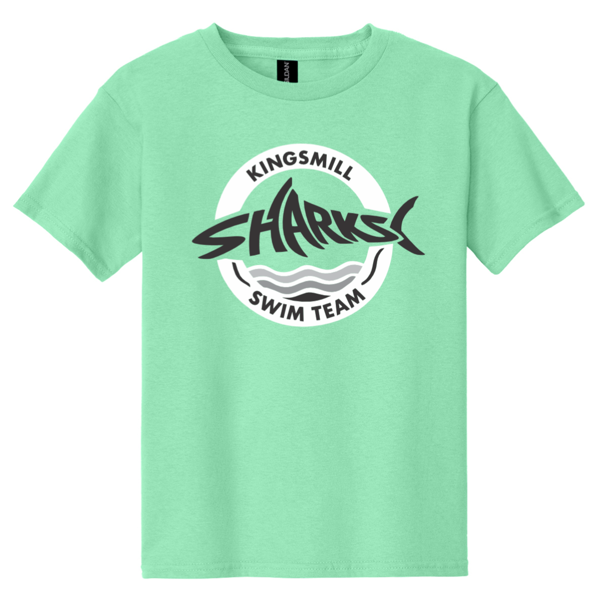 KM Sharks - Mint Basic Tee - Circle Sharks