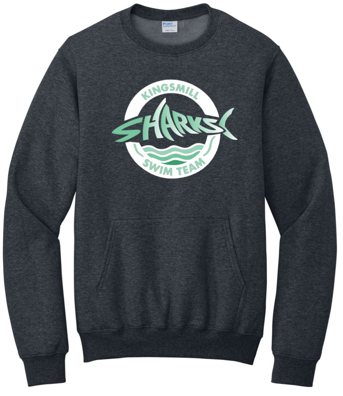KM Sharks - Dark Grey Pocket Crewneck Sweatshirt - Circle Sharks