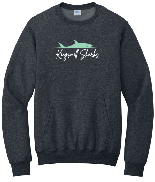 KM Sharks - Dark Grey Pocket Crewneck Sweatshirt - Dorsal Fin