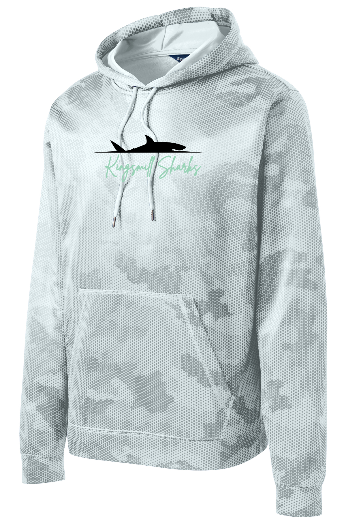 KM Sharks - Moisture Wicking Camo Hoodie - Dorsal Fin