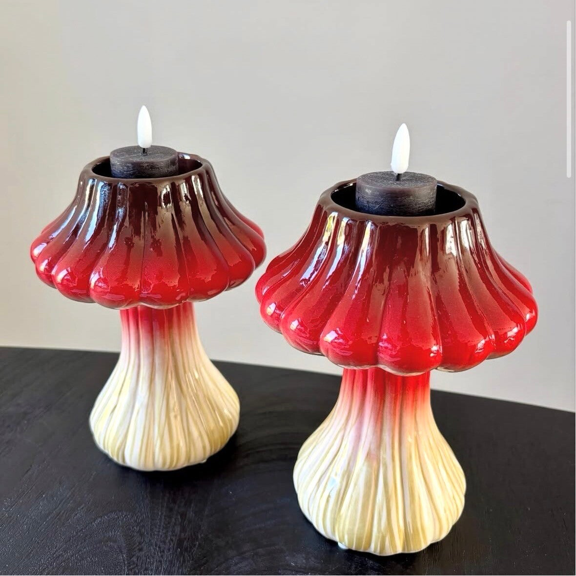 Paddestoel waxinelichthouder