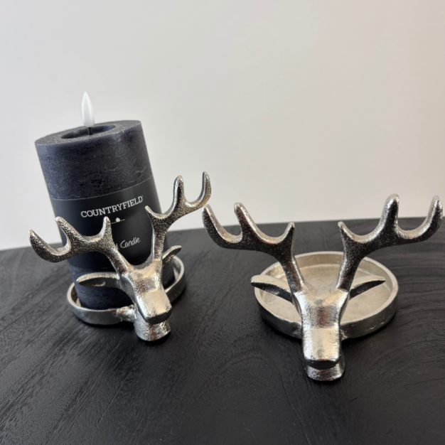 Kandelaar hert | Zilver