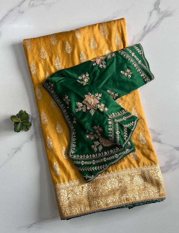Exclusive designer saree with stitched blouse