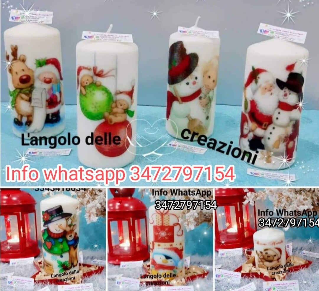 Candele personalizzate tema Natale