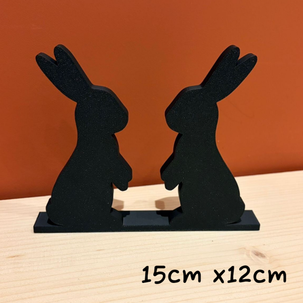 Konijnen Silhouet Set | Decoratief | Paasdecoratie | Klein | Zwart