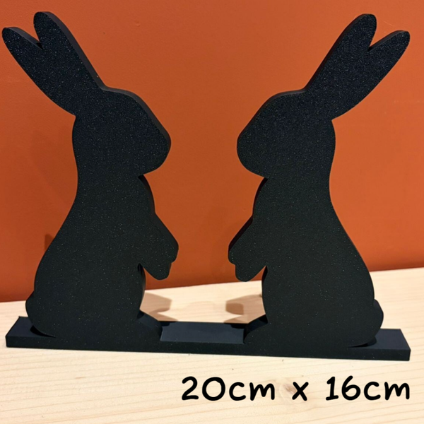 Konijnen Silhouet Set | Decoratief | Paasdecoratie | Groot | Zwart