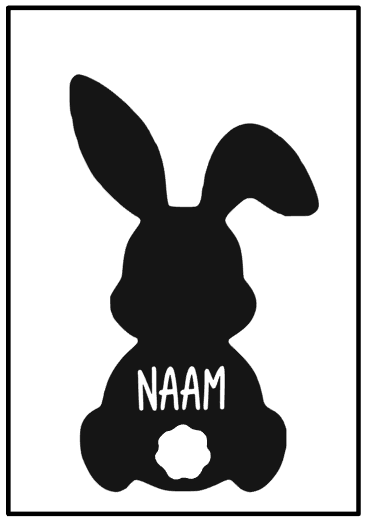 Raamsticker paashaas met naam | Gepersonaliseerde Paasdecoratie