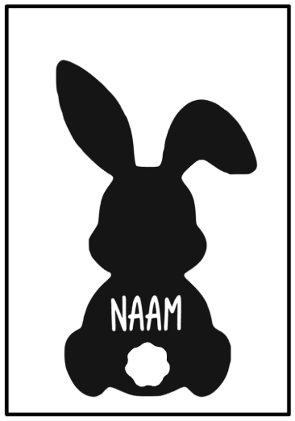 Raamsticker paashaas met naam | Gepersonaliseerde Paasdecoratie