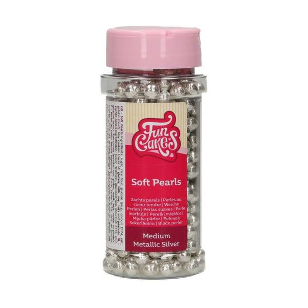 FunCakes zachte parels medium metallic Zilver