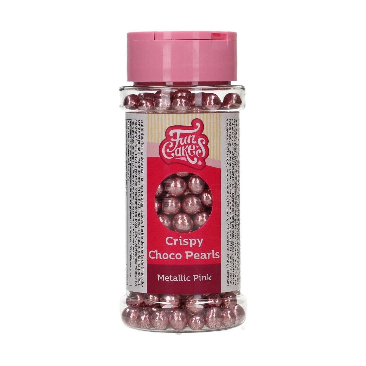 Funcakes crispy choco pearls - Metallic Pink