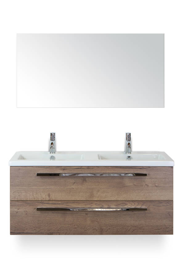 Badmeubel Amanda 120 cm in 5 kleuren met spiegel en kera jazz blad