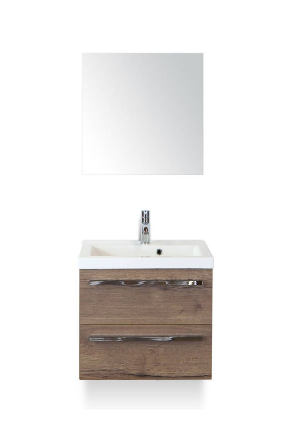 Badmeubel Amanda 60 cm in 5 kleuren met spiegel en mineraal blad