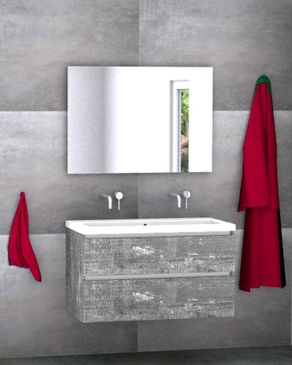 Badmeubel set Vision cemento 100 cm met kera jazz blad