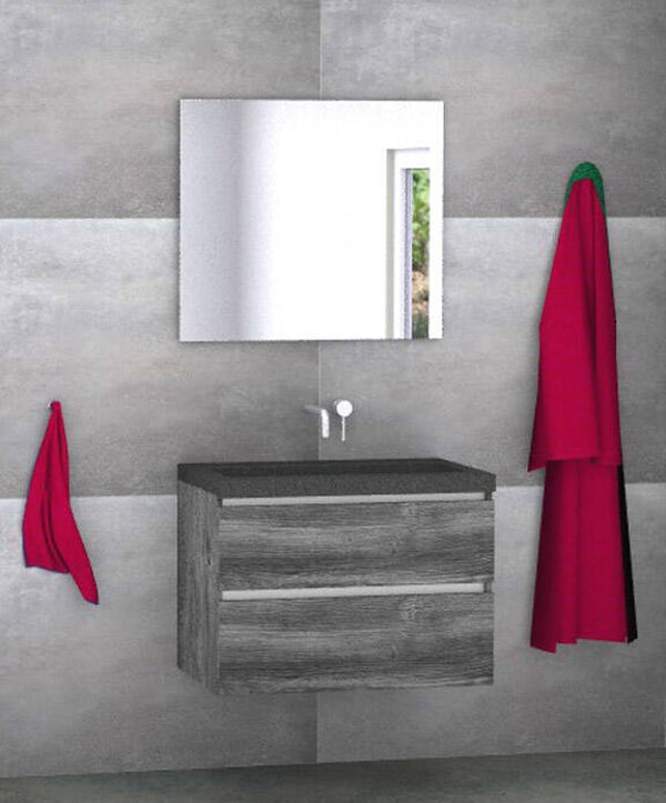 Badmeubel set Vision jackson pine 80 cm met natuursteen blad