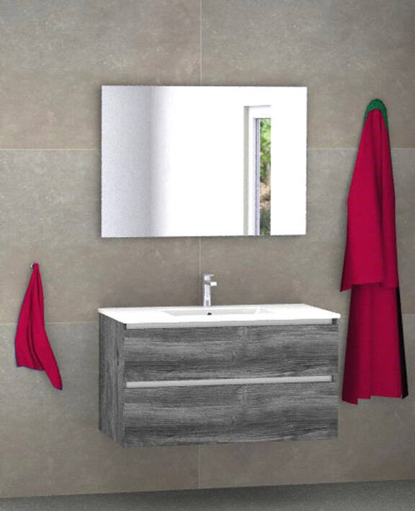 Badmeubel set Vision jackson pine 100 cm met dun kera blad