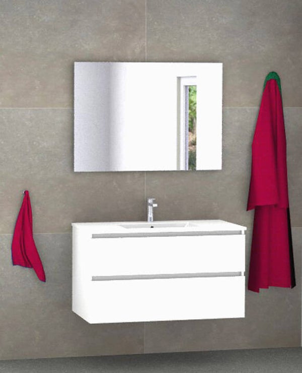 Badmeubel set Vision wit 100 cm met dun kera blad