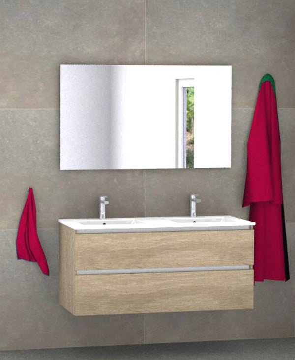 Badmeubel set Vision bardolino eik 120 cm met dun kera blad